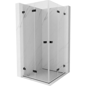 MEXEN/S - Lunar-F Duo sprchovací kút skladacie dvere 70 x 70, transparent, čierna 836-070L-070P-70-00