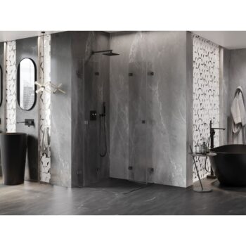MEXEN/S - Lunar-F Duo sprchovací kút skladacie dvere 70 x 70, transparent, grafit metal 836-070L-070P-95-00