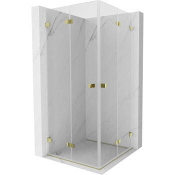 MEXEN/S - Lunar-F Duo sprchovací kút skladacie dvere 70 x 70, transparent, zlato 836-070L-070P-50-00