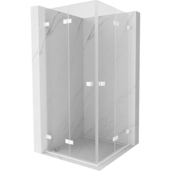 MEXEN/S - Lunar-F Duo sprchovací kút skladacie dvere 75 x 75, transparent, biela 836-075L-075P-20-00