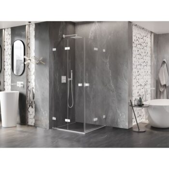 MEXEN/S - Lunar-F Duo sprchovací kút skladacie dvere 75 x 75, transparent, biela 836-075L-075P-20-00