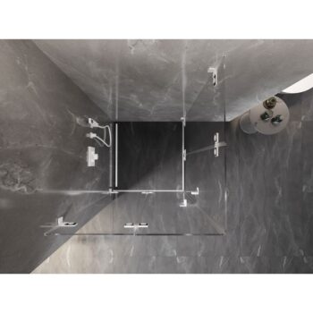 MEXEN/S - Lunar-F Duo sprchovací kút skladacie dvere 75 x 75, transparent, biela 836-075L-075P-20-00