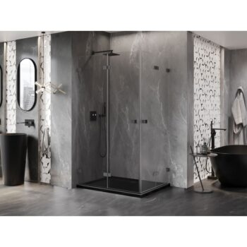 MEXEN/S - Lunar-F Duo sprchovací kút skladacie dvere 80 x 70, transparent, grafit metal 836-080L-070P-95-00