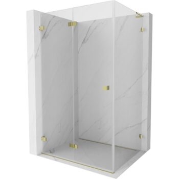 MEXEN/S - Lunar-F L sprchový kút skladacie dvere ľavá 100 x 70, transparent, zlato 836L-100-070-50-00-L