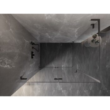MEXEN/S - Lunar-F L sprchový kút skladacie dvere ľavá 95 x 70, transparent, grafit metal 836L-095-070-95-00-L
