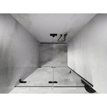 MEXEN/S - Lunar-F skladacie sprchové dvere ľavé 60, transparent, grafit metal 836-060-000-95-00-L