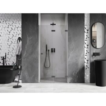 MEXEN/S - Lunar-F skladacie sprchové dvere pravé 90, transparent, grafit metal 836-090-000-95-00-P