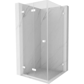 MEXEN/S - Lunar-F sprchovací kút skladacie dvere ľavá 70 x 70, transparent, biela 836-070-070-20-00-L