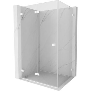 MEXEN/S - Lunar-F sprchovací kút skladacie dvere ľavá 75 x 70, transparent, biela 836-075-070-20-00-L