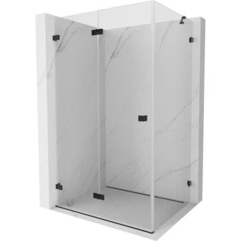 MEXEN/S - Lunar-F sprchovací kút skladacie dvere ľavá 75 x 70, transparent, čierna 836-075-070-70-00-L