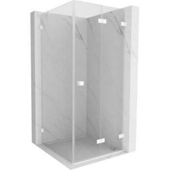 MEXEN/S - Lunar-F sprchovací kút skladacie dvere pravá 70 x 70, transparent, biela 836-070-070-20-00-P