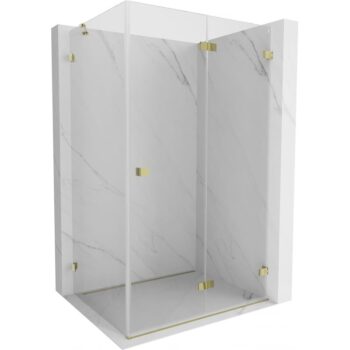 MEXEN/S - Lunar-F sprchovací kút skladacie dvere pravá 85 x 70, transparent, zlato 836-085-070-50-00-P