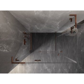 MEXEN/S - Lunar L Duo sprchovací kút dvere krídlové 115 x 70, transparent, ružové zlato 834L-115L-070P-60-00
