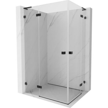 MEXEN/S - Lunar L Duo sprchovací kút dvere krídlové 85 x 80, transparent, čierna 834L-085L-080P-70-00