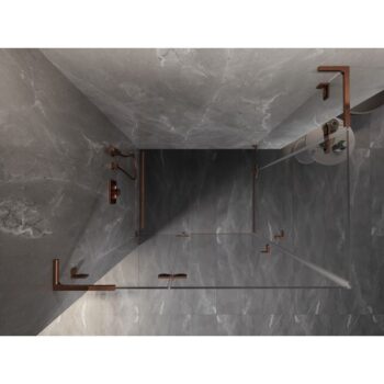MEXEN/S - Lunar L Duo sprchový kút dvere krídlové 90 x 70, transparent, ružové zlato 834L-090L-070P-60-00