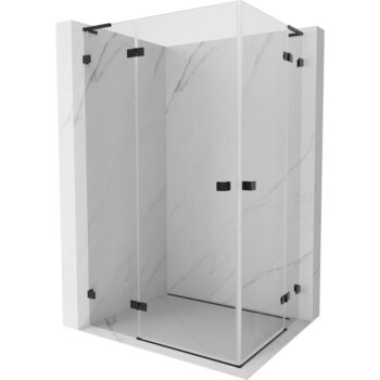 MEXEN/S - Lunar L Duo sprchový kút dvere krídlové 90 x 80, transparent, čierna 834L-090L-080P-70-00
