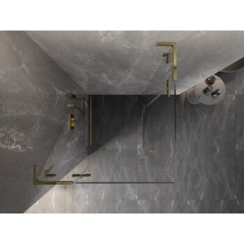 MEXEN/S - Lunar L Duo sprchový kút dvere krídlové 90 x 90, transparent, zlato 834L-090L-090P-50-00