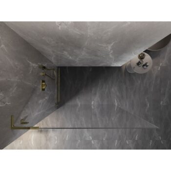 MEXEN/S - Lunar L Sprchová zástena WALK-IN ľavá 110 x 200, transparent 8 mm, zlato 830L-110-000-50-00-L