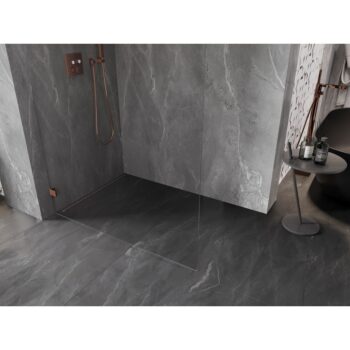 MEXEN/S - Lunar L Sprchová zástena WALK-IN ľavá 120 x 200, transparent 8 mm, ružové zlato 830L-120-000-60-00-L