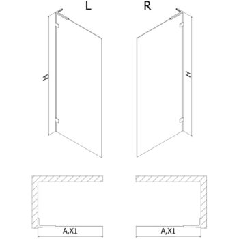 MEXEN/S - Lunar L Sprchová zástena WALK-IN ľavá 120 x 200, transparent 8 mm, ružové zlato 830L-120-000-60-00-L