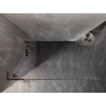 MEXEN/S - Lunar L Sprchová zástena WALK-IN ľavá 120 x 200, transparent 8 mm, ružové zlato 830L-120-000-60-00-L