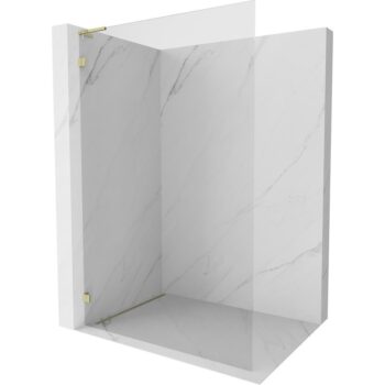 MEXEN/S - Lunar L Sprchová zástena WALK-IN ľavá 120 x 200, transparent 8 mm, zlato 830L-120-000-50-00-L