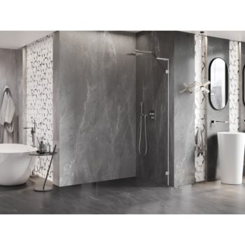 MEXEN/S - Lunar L Sprchová zástena WALK-IN pravá 110 x 200, transparent 8 mm, chróm 830L-110-000-01-00-P