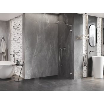MEXEN/S - Lunar L Sprchová zástena WALK-IN pravá 110 x 200, transparent 8 mm, chróm 830L-110-000-01-00-P