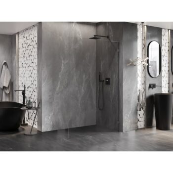 MEXEN/S - Lunar L Sprchová zástena WALK-IN pravá 120 x 200, transparent 8 mm, grafit kartáčovaná 830L-120-000-66-00-P