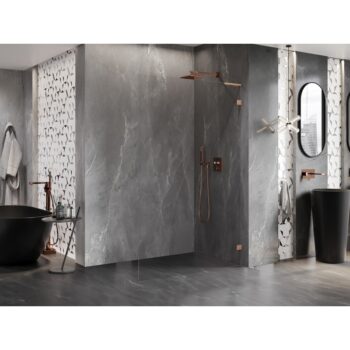 MEXEN/S - Lunar L Sprchová zástena WALK-IN pravá 60 x 200, transparent 8 mm, meď kartáčovaná 830L-060-000-65-00-P