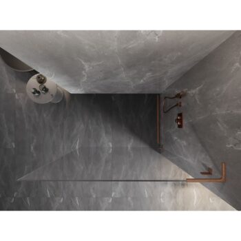 MEXEN/S - Lunar L Sprchová zástena WALK-IN pravá 60 x 200, transparent 8 mm, meď kartáčovaná 830L-060-000-65-00-P