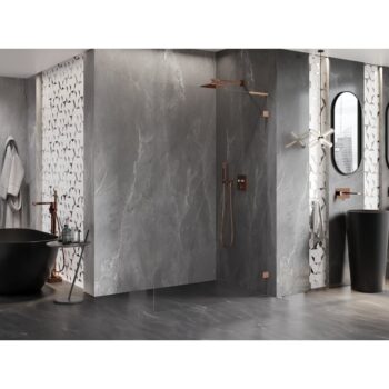 MEXEN/S - Lunar L Sprchová zástena WALK-IN pravá 70 x 200, transparent 8 mm, meď kartáčovaná 830L-070-000-65-00-P