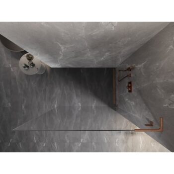 MEXEN/S - Lunar L Sprchová zástena WALK-IN pravá 70 x 200, transparent 8 mm, meď kartáčovaná 830L-070-000-65-00-P
