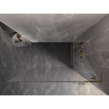 MEXEN/S - Lunar L Sprchová zástena WALK-IN pravá 70 x 200, transparent 8 mm, zlato 830L-070-000-50-00-P