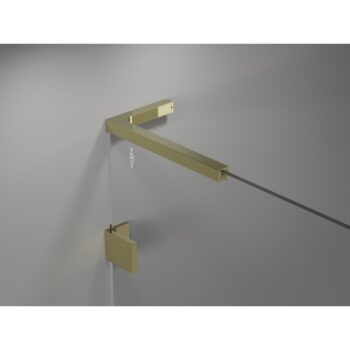 MEXEN/S - Lunar L Sprchová zástena WALK-IN pravá 70 x 200, transparent 8 mm, zlato 830L-070-000-50-00-P