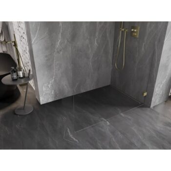 MEXEN/S - Lunar L Sprchová zástena WALK-IN pravá 70 x 200, transparent 8 mm, zlato kefovaná 830L-070-000-55-00-P