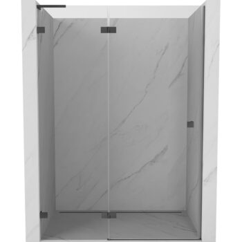 MEXEN/S - Lunar L sprchové dvere krídlové ľavé 130, transparent, grafit kartáčovaná 834L-130-000-66-00-L