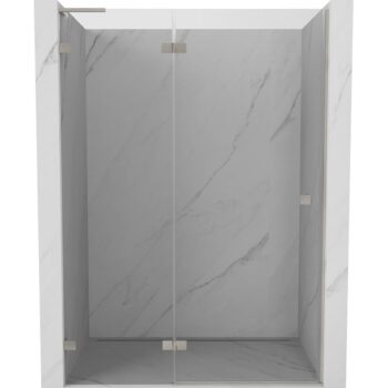 MEXEN/S - Lunar L sprchové dvere krídlové ľavé 130, transparent, nikel kartáčovaný 834L-130-000-97-00-L