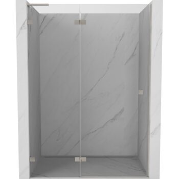 MEXEN/S - Lunar L sprchové dvere krídlové ľavé 140, transparent, nikel kartáčovaný 834L-140-000-97-00-L