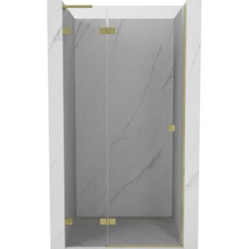 MEXEN/S - Lunar L sprchové dvere krídlové ľavé 70, transparent, zlatá kartáčovaná 834L-070-000-55-00-L
