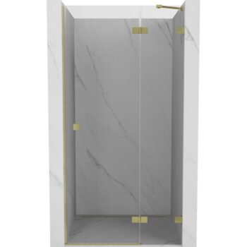 MEXEN/S - Lunar L sprchové dvere krídlové pravé 105, transparent, zlatá kartáčovaná 834L-105-000-55-00-P