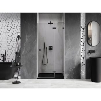 MEXEN/S - Lunar L sprchové dvere krídlové pravé 70, transparent, grafit metal 834L-070-000-95-00-P