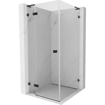MEXEN/S - Lunar L sprchový kút dvere krídlové ľavá 70 x 70, transparent, čierna 834L-070-070-70-00-L