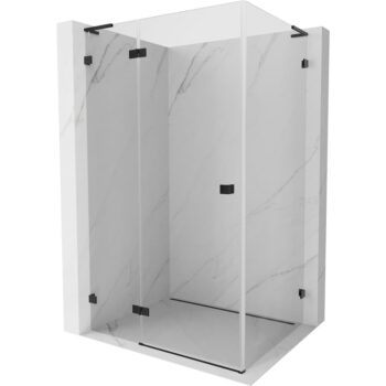 MEXEN/S - Lunar L sprchový kút dvere krídlové ľavá 75 x 70, transparent, čierna 834L-075-070-70-00-L