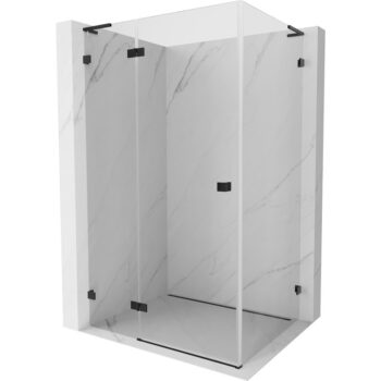 MEXEN/S - Lunar L sprchový kút dvere krídlové ľavá 80 x 70, transparent, čierna 834L-080-070-70-00-L