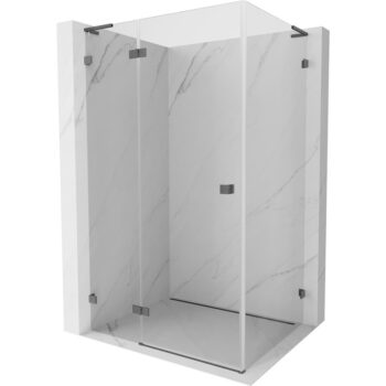 MEXEN/S - Lunar L sprchový kút dvere krídlové ľavá 90 x 70, transparent, grafit kartáčovaná 834L-090-070-66-00-L