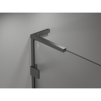 MEXEN/S - Lunar L sprchový kút päťboký krídlový ľavá 80 x 80, transparent, grafit metal 831L-080L-080P-95-00-L