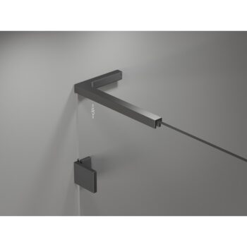 MEXEN/S - Lunar L sprchový kút päťboký krídlový ľavá 80 x 80, transparent, grafit metal 831L-080L-080P-95-00-L