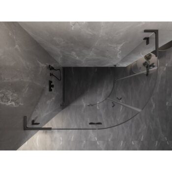 MEXEN/S - Lunar L sprchový kút štvrťkruh krídlový ľavá 100 x 80, transparent, grafit kartáčovaná 833L-100L-080P-66-00