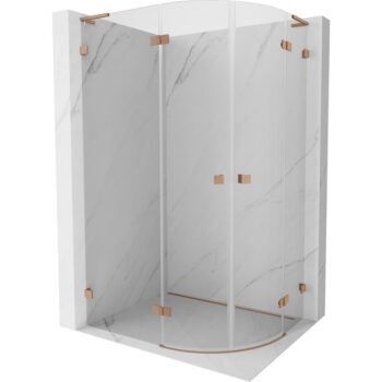 MEXEN/S - Lunar L sprchový kút štvrťkruh krídlový ľavá 100 x 80, transparent, meď kartáčovaná 833L-100L-080P-65-00